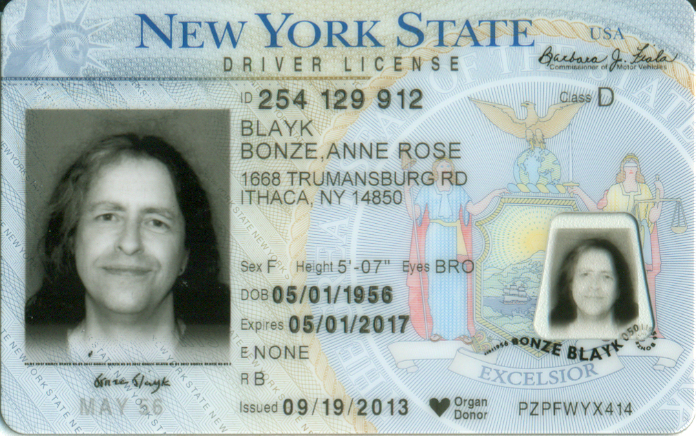 ./2013-12-10 - Bonze Anne Rose Blayk - NYS DMV - Driver's License - Front.jpg
